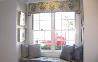 Yellow and blue valance