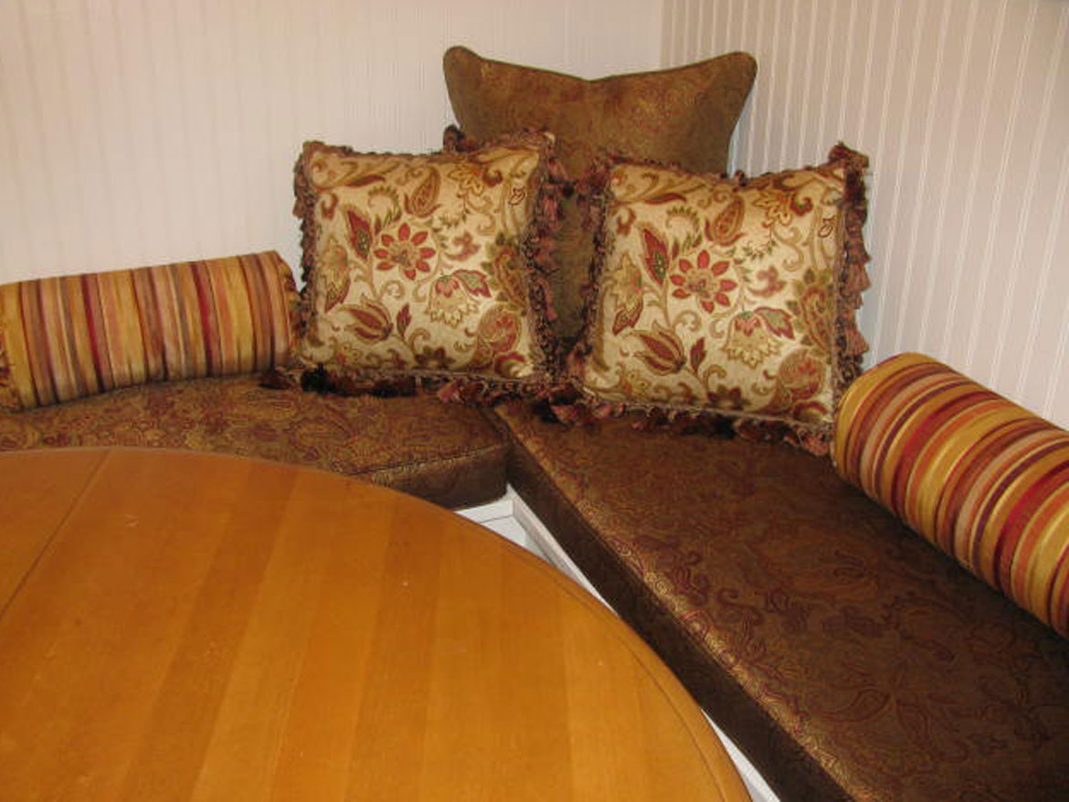 Kitchen Banquette with Cushions & Pillows