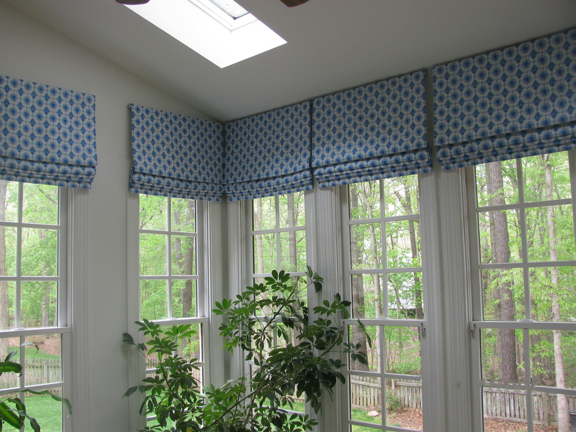 Blue Roman Shades Before & After