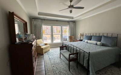 Custom Elegant Bedding in the Primary Bedroom